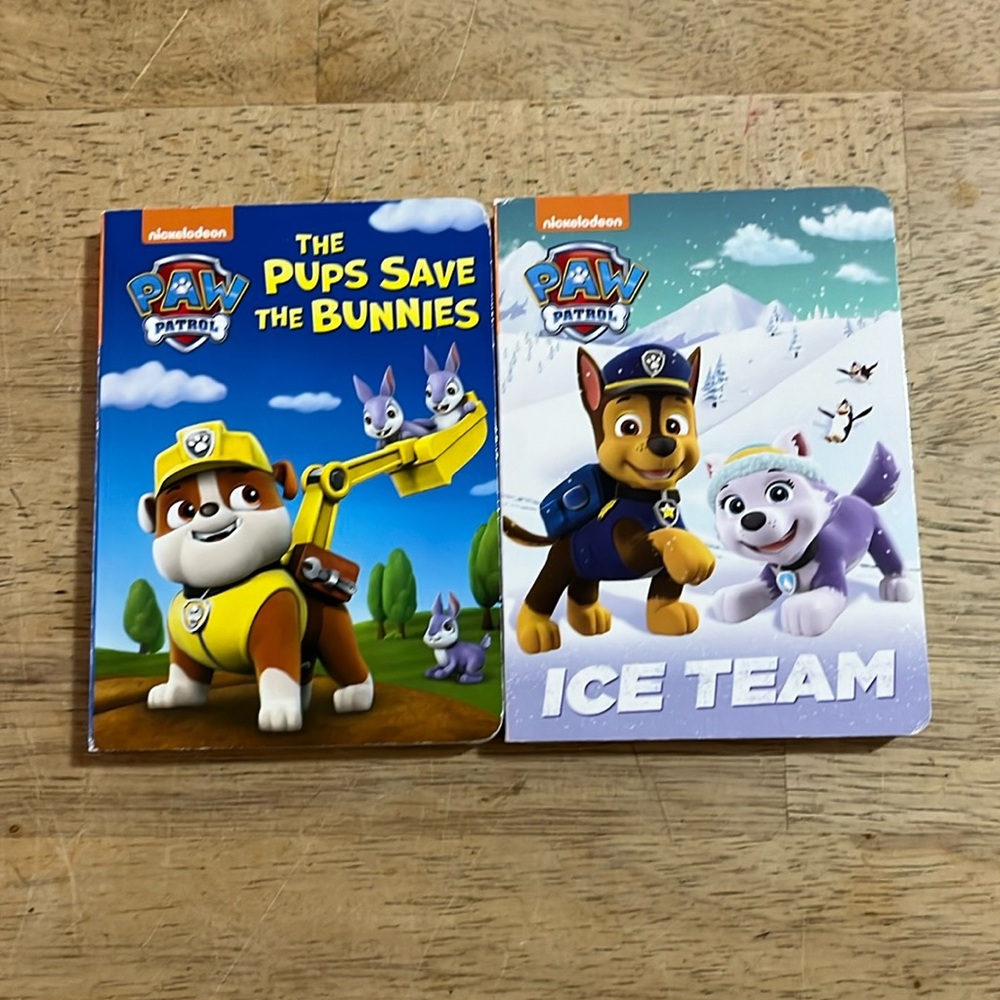 Paw Patrol Bundle of Two Board Books Ice Team and the Pups Save the Bunnies